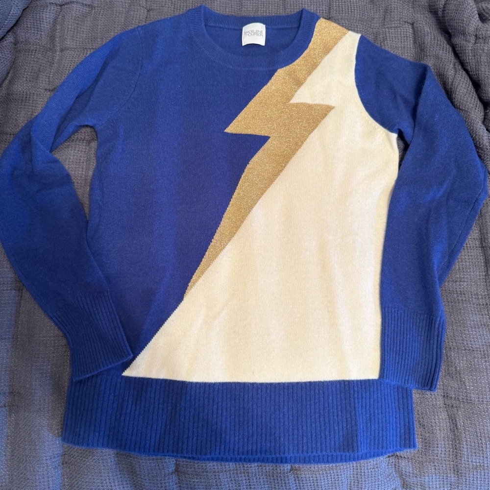 Women's Blue and Gold Sweater